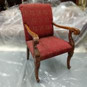 Ref.97 Armchair Carved Walnut/Fabric Burgundy
