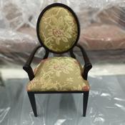 Ref. 2-2-098 Armchair Wenge w/hand embroided lime fabric