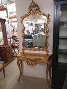 Ref.70 Console&amp;amp;Mirror Solid Wood Antique Gold image