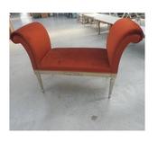 Bench silver w/Terra Cotta Fabric