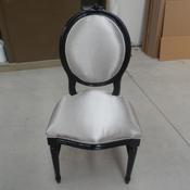 Chair Black frame w/silver fabric