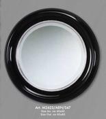 Round Mirror Gloss Black w/silver insert image