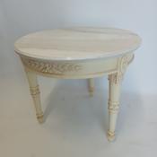 Ref. 5-3-609 Ivory Lamp Table w/marble (2 available)