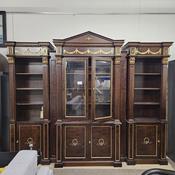 Ref.1 Cabinet L300cm Dark Burred Walnut w/storage w/gold image