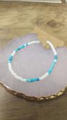 Bead bracelet (blue and wight), big size G-149
