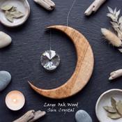 Large Personalised Wooden Gift – Irish Wooden Moon Suncatcher - Oak, Asfour Sun