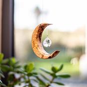 Maple Wood Gift | Irish Handmade Moon Suncatcher image
