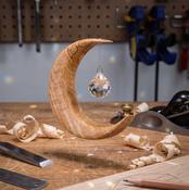 Crystal Suncatcher – Handmade Wooden Moon Window Decoration image