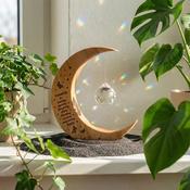 Friendship Ornament – Engraved Wooden &amp; Crystal Suncatcher image