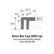 5mm Premlube Wearstrip with side lip   10ft Length