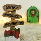 Santa's Workshop Fairy Door Sign