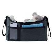 Tineo Buggy Organiser for Stroller, Pram &amp; Pushchair - Keep All Your Essentials at Your Fingertips, Universal Fit - Black image