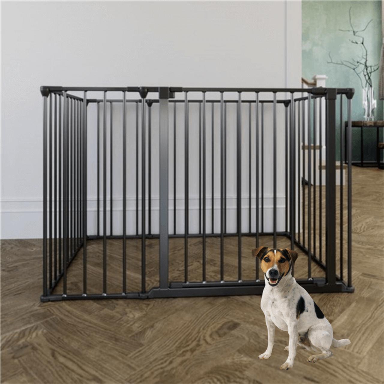 DogSpace Rectangle Dog Pen with Gate - Black - Size 70x102cm