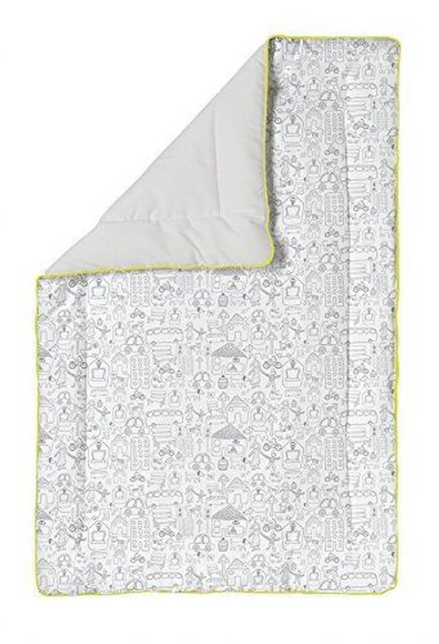 Babydan Play Mat Square 100cm X 100cm White Patterned Soft