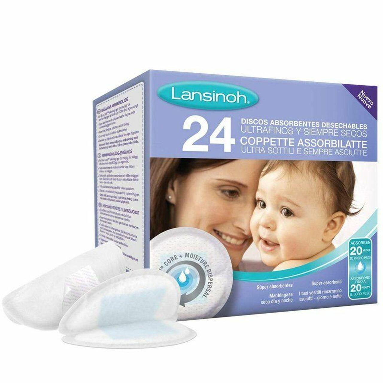 Lansinoh Disposable Nursing Pads 24 Count - Ultra slim, absorbent, stay-dry lining
