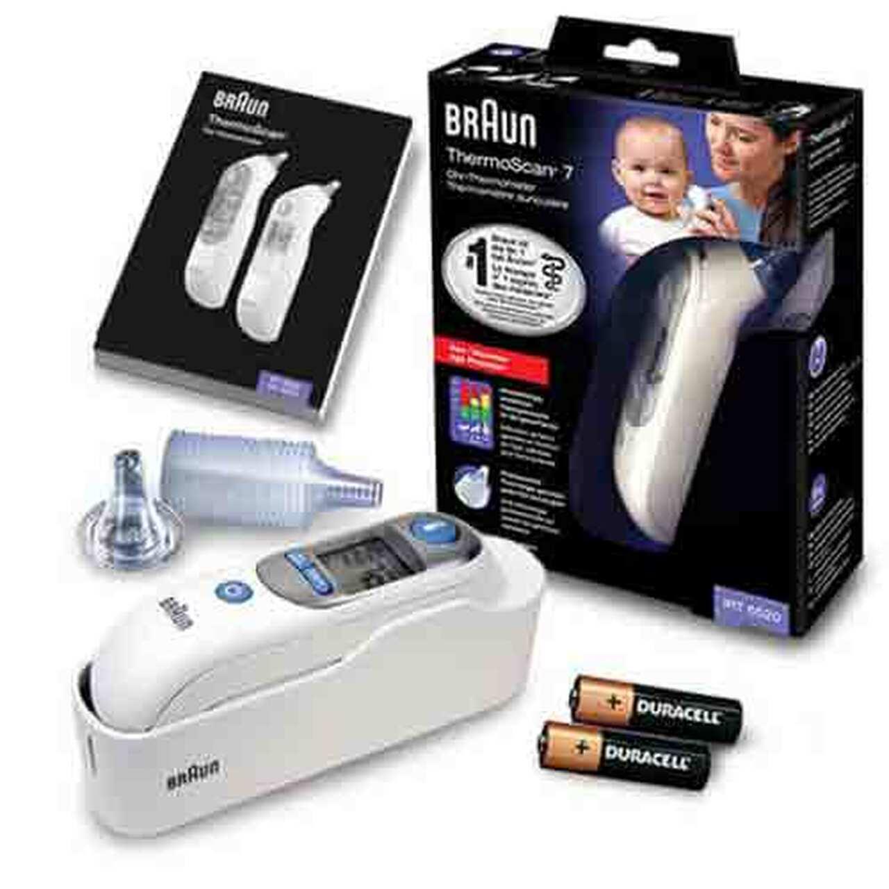 Braun ThermoScan 7 Ear Thermometer with Age Precision, Color Coded Display, Duracell Batteries