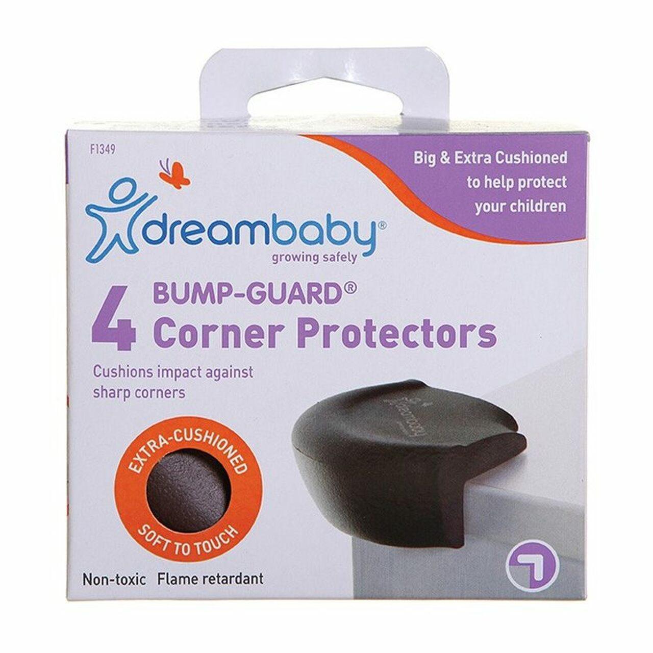 Dreambaby Bump-Guard Corner Protectors 4 Pk Brown Extra Cushioned Soft to Touch Non-toxic Flame retardant