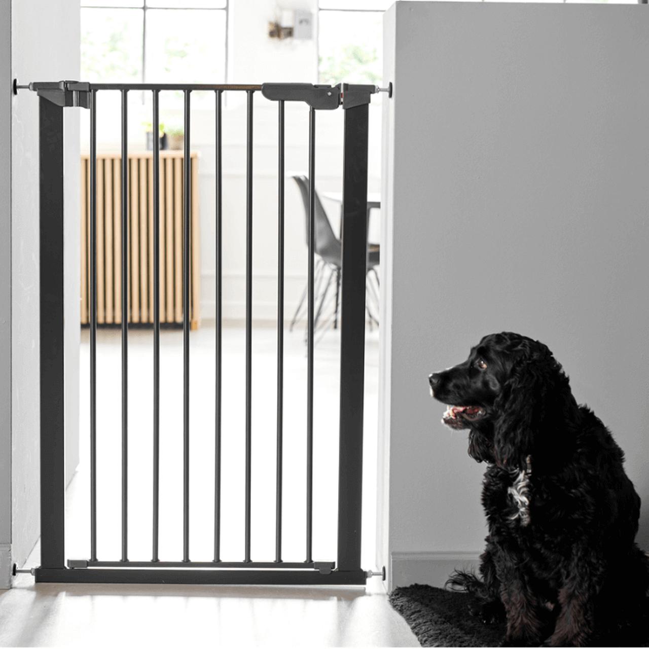 DogSpace Bonnie Extra Tall Pressure Fitted Dog Gate Black, Black Gate