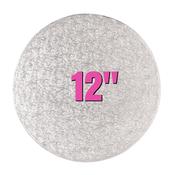 12" Round Silver Cake Drums image