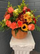 Pretty Pumpkin Flower Arrangement image