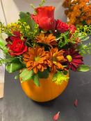 Rustic Flowers Pumpkin Arrangement