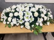 All White Silk Coffin Spray