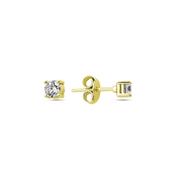 9K Yellow Stud Earrings with Cubic Zirconia Stone image