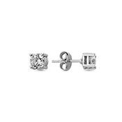 9K White Gold Cubic Zirconia Stud Earrings image