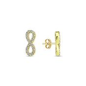 9K Yellow Gold CZ Figure 8 Stud Earrings image