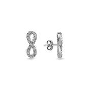 9K White Gold Figure 8 Stud Earrings image