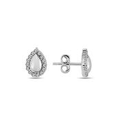 9K White Gold Tear Drop Earrings​ image