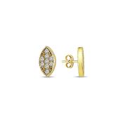 9K Yellow Gold Almond Shaped Stud Earrings image