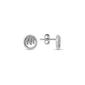 9k White Gold Cubic Stud Earrings image