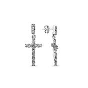​​9K White Gold Cross Stud Earrings image
