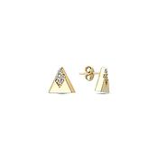 9K Yellow Gold Pyramid Shaped Stud Earrings image