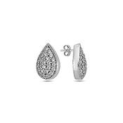 9K White Gold Tear Drop Stud Earrings​ image