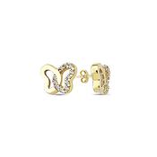 9K Yellow Gold Love Heart Stud Earrings image