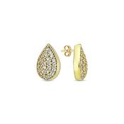 9K Yellow Gold Tear Drop Stud Earrings image