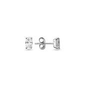 ​9K White Gold Stud Earrings with CZ Stone image
