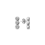 ​9K White Gold Stud Earrings with CZ detail image