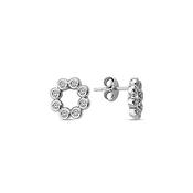 9k White Gold Circular Stud Earrings image