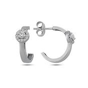 9K White Gold Stud Earrings with CZ detail. image
