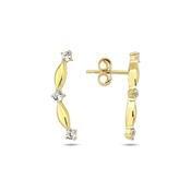 9K Yellow Gold Stud Earrings with CZ Stones image