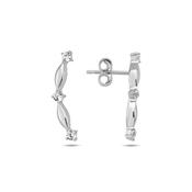 ​9K White Gold Stud Earrings with CZ Stones​. image
