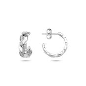 ​9K White Gold C Shape Stud Earrings image