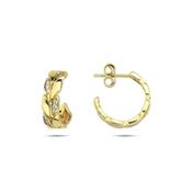 9K Yellow Gold C Shape Stud Earrings image