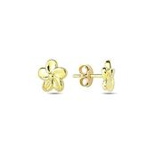 9K Yellow Gold Flower Design Stud Earrings image