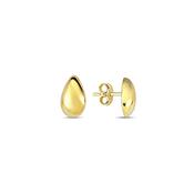 9K Yellow Gold Tear Drop Stud Earrings image