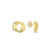​9K Yellow Gold Rings Entwined Stud Earrings image