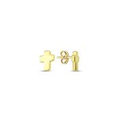 9K Yellow Gold Cross Earrings